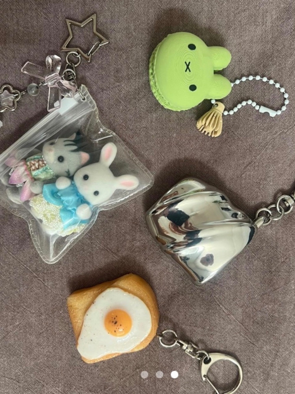 Miffy, calico critters and bath and body works keychain